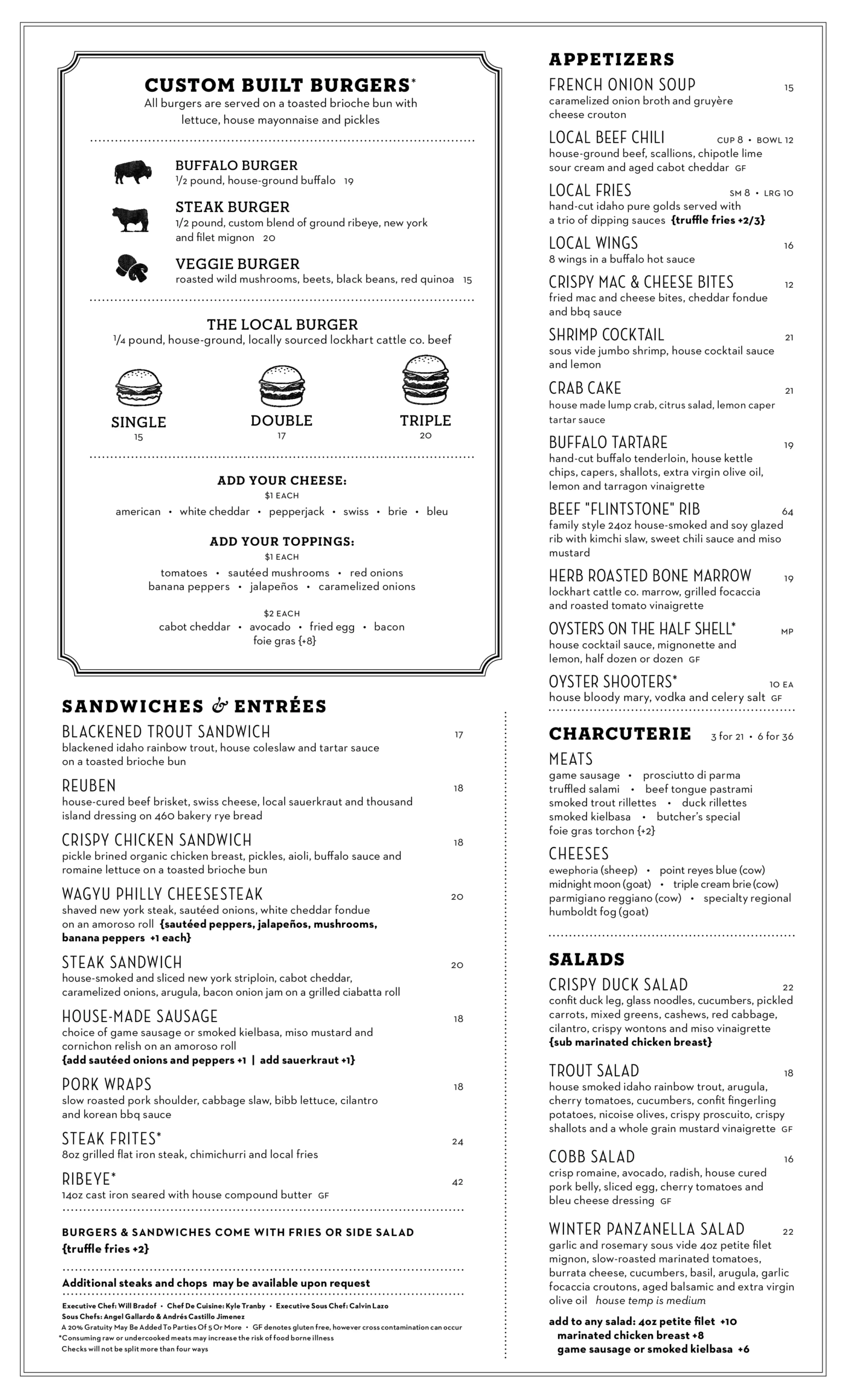 Menus | Local Restaurant & Bar